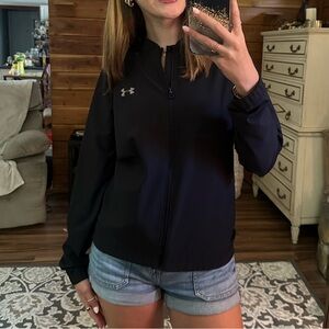 Under Armour Black Fitted Long Sleeve weather tech zip up